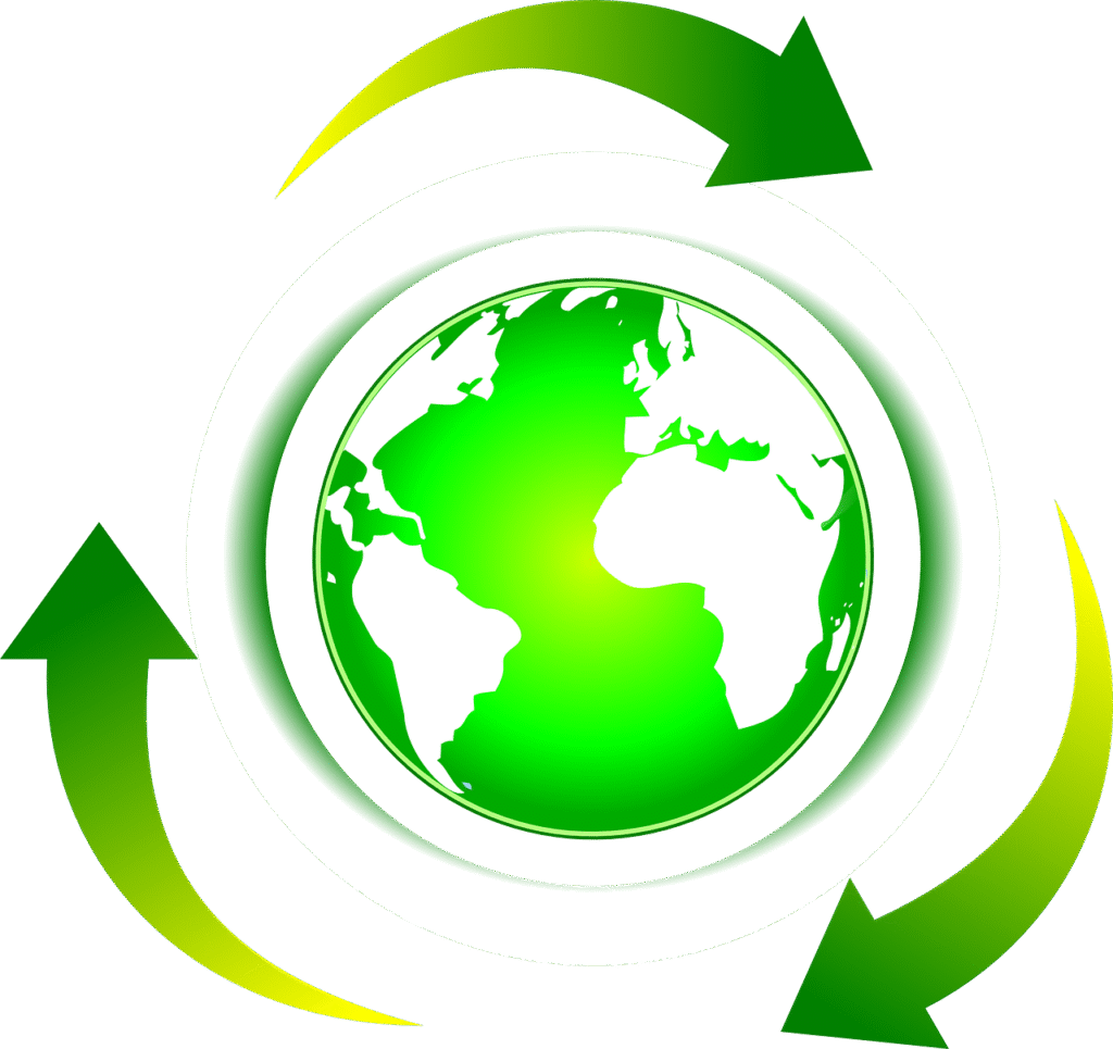 Planète Terre entourée de textiles durables, symbolisant l'engagement écologique de H&B Materials